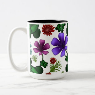 Turtle floral pattern  Two-Tone coffee mug