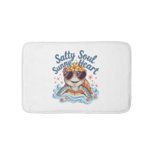Turtle Floral Summer Beach Bath Mat