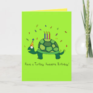Turtle Funny Birthday Greeting Card