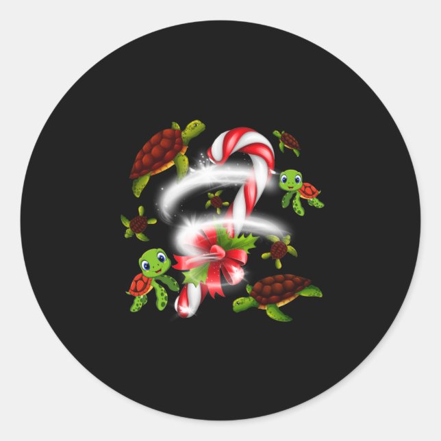 Turtle  Gift | Turtle Candy Sweet Christmas Classic Round Sticker (Front)