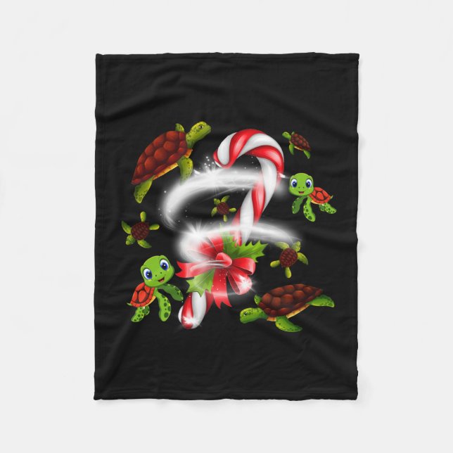 Turtle  Gift | Turtle Candy Sweet Christmas Fleece Blanket (Front)