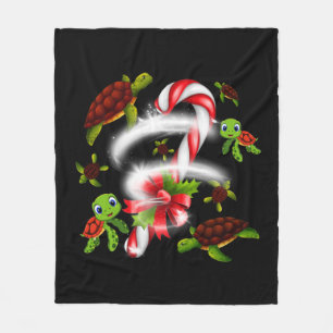 Turtle  Gift   Turtle Candy Sweet Christmas Fleece Blanket
