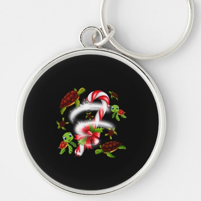Turtle  Gift | Turtle Candy Sweet Christmas Key Ring (Front)