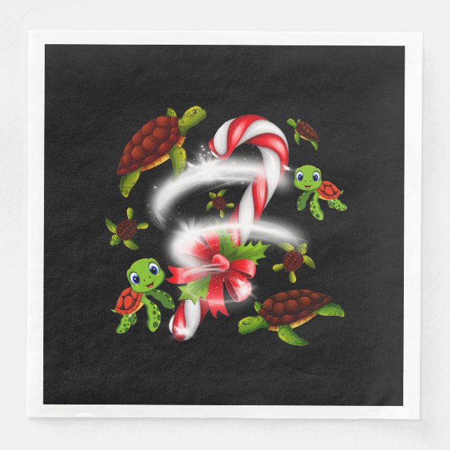 Turtle  Gift | Turtle Candy Sweet Christmas Napkin (Front)