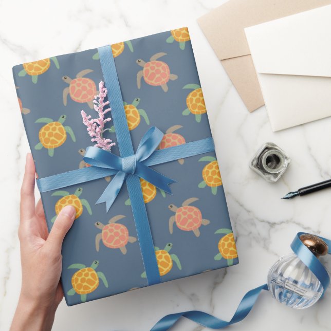 Turtle Gift Wrap, Sea Turtle Birthday Wrapping Paper (Gifting)