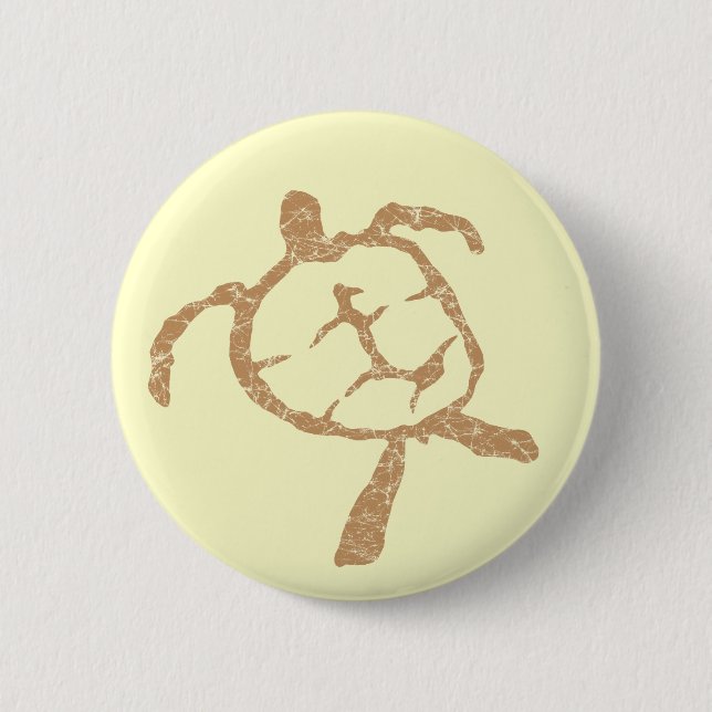 turtle-Gold 6 Cm Round Badge (Front)