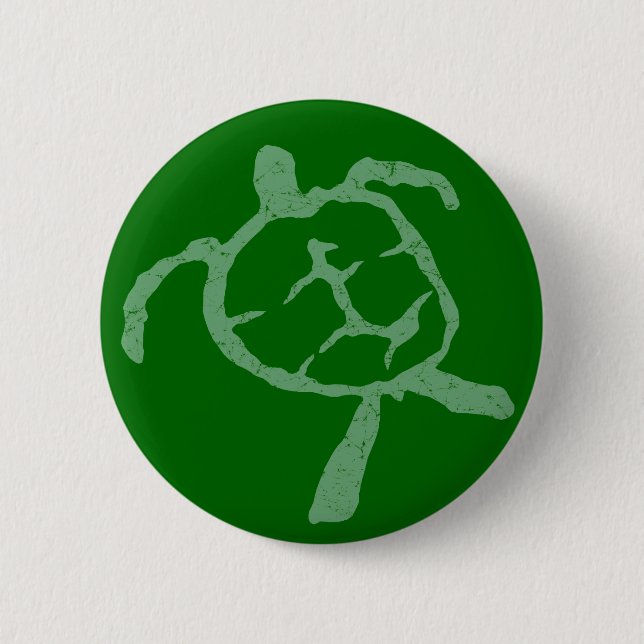 turtle-green 6 cm round badge (Front)