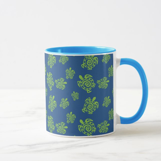 Turtle Green and Blue Print Mug (Right)