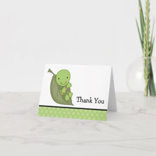 Turtle Green Dots Baby Shower Thank You Card