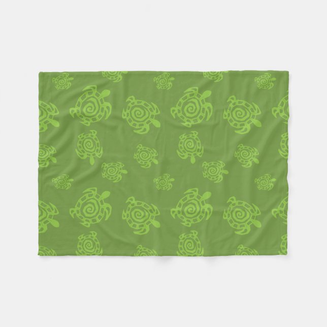 Turtle Green Graphic Fleece Blanket (Front (Horizontal))