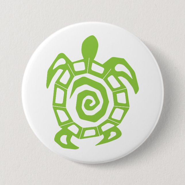 Turtle Green Print 7.5 Cm Round Badge (Front)