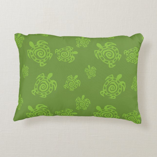 Turtle Green Print Decorative Cushion (Back)
