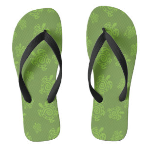 Turtle Green Print Thongs