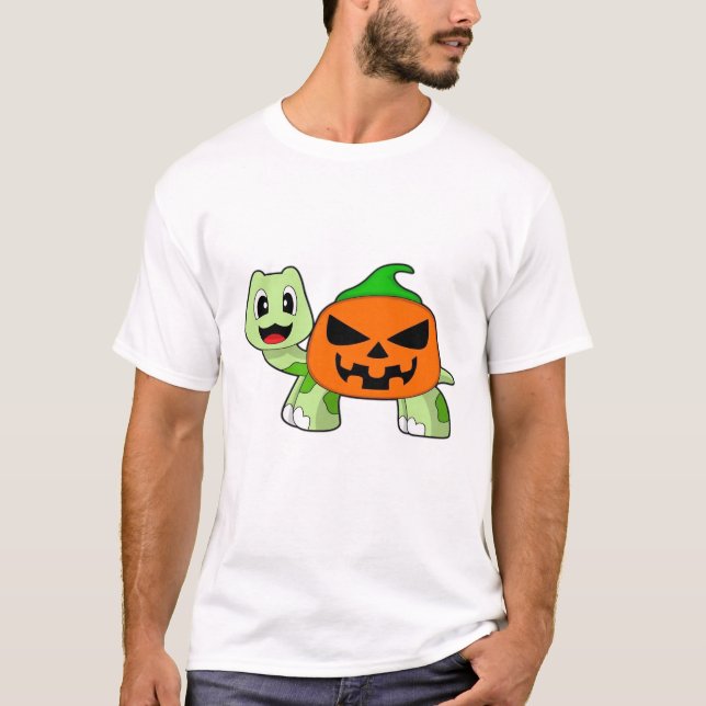 Turtle Halloween Pumpkin Classic T-Shirt (Front)