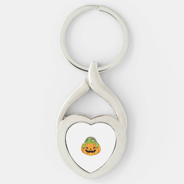 Turtle Halloween Pumpkin Classic T-Shirt_1 Key Ring (Front)