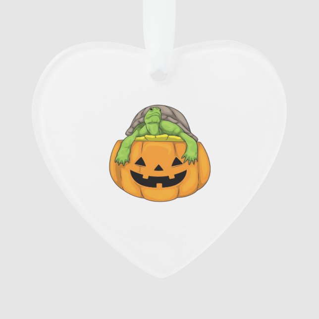 Turtle Halloween Pumpkin Classic T-Shirt_1 Ornament (Front)