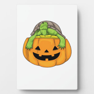 Turtle Halloween Pumpkin Classic T-Shirt_1 Plaque