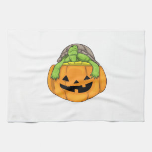 Turtle Halloween Pumpkin Classic T-Shirt_1 Tea Towel