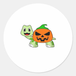 Turtle Halloween Pumpkin Classic T-Shirt Round Sticker
