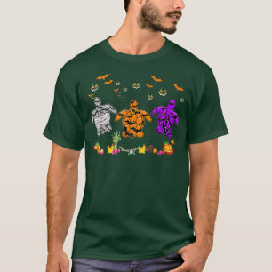 Turtle Happy Halloween Pumpkin Mummy Witch Turtle T-Shirt