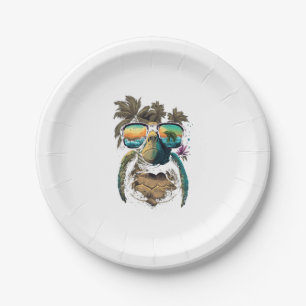 Turtle Hawaiian Sea Turtles Hawaii Beach Palm Copy Paper Plate