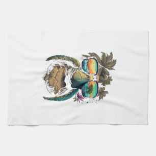 Turtle Hawaiian Sea Turtles Hawaii Beach Palm Copy Tea Towel