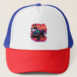 Turtle Hawaiian Sea Turtles Hawaii Beach Sunset Trucker Hat