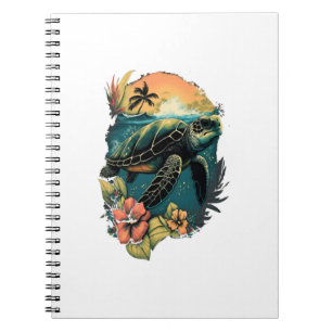 Turtle Hawaiian Sea Turtles Hibiscus Flower Copy C Notebook