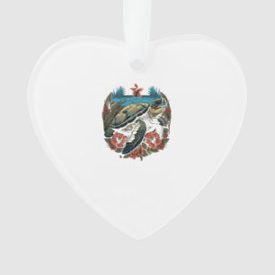 Turtle Hawaiian Sea Turtles Hibiscus Flower Copy C Ornament