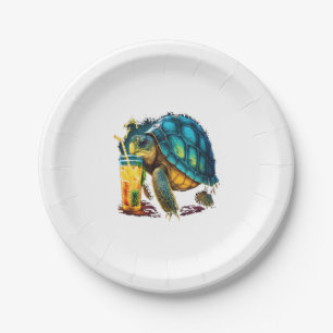 Turtle Hawaiian Sea Turtles Pineapple Aloha Copy C Paper Plate