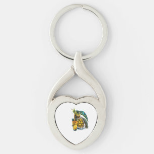 Turtle Hawaiian Sea Turtles Pineapple Aloha Key Ring