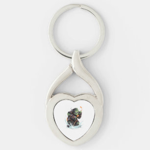 Turtle Ice Hockey Player Hockey Stick Goalie Copy Key Ring