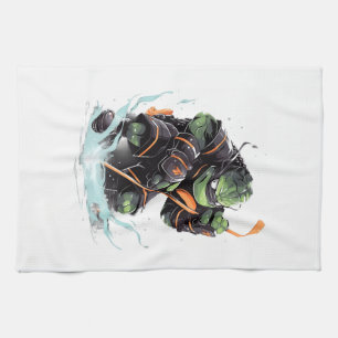 Turtle Ice Hockey Player Hockey Stick Goalie Copy Tea Towel