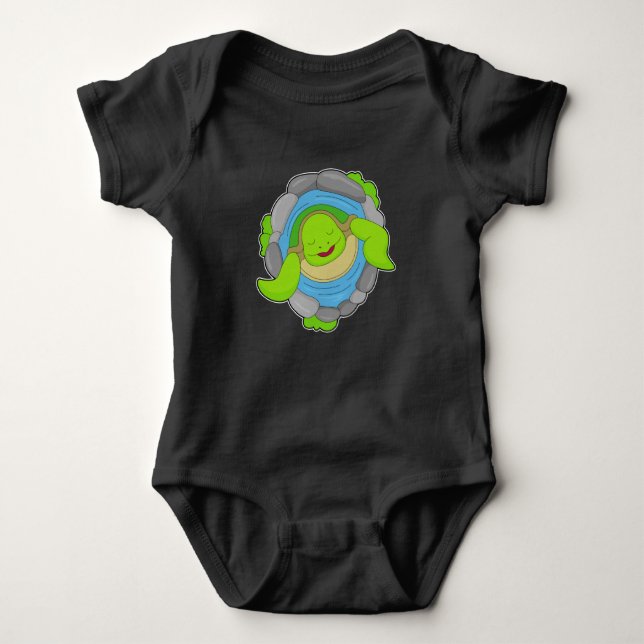 Turtle in a hot Spring Baby Bodysuit (Front)