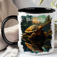 Turtle in Forest Reflection