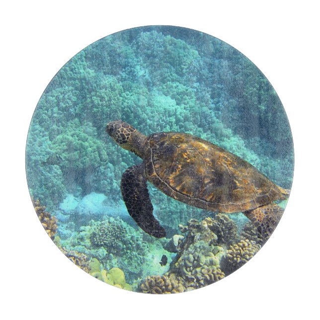 turtle in the sea cutting board (Front)