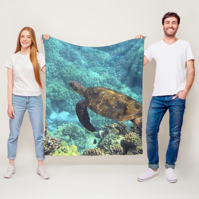 turtle in the sea fleece blanket (In Situ)