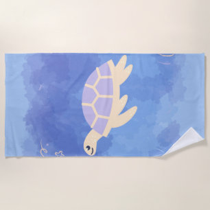 Turtle in the water beach towel