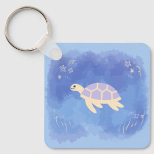 Turtle in the water key ring