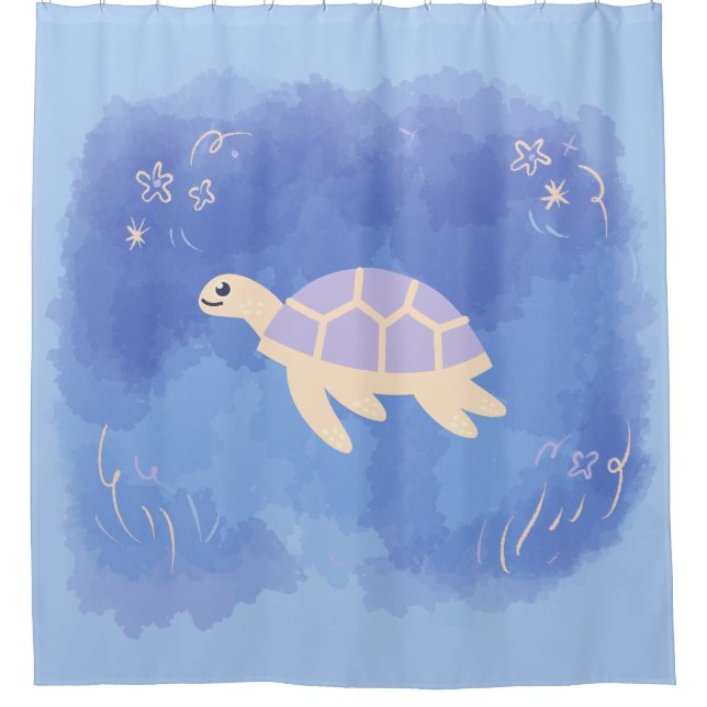 Turtle in the water shower curtain (Front)