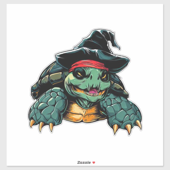 Turtle in Witch Hat Halloween Spooky Fun (Sheet)