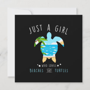 Turtle Just A Girl Who Loves Beachs And Turtles Holiday Card