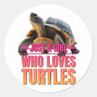 Turtle Just a Girl Who Loves Turtles Classic Round Sticker