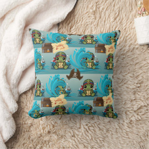 Turtle Kawaii Pirate  Cushion