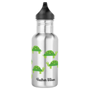 Turtle Kid Tortoise Reptile Water Bottle with Name