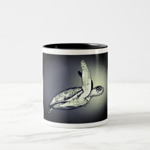 Turtle, leggings  Two-Tone coffee mug
