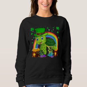 Turtle Leprechaun Hat Turtle Rainbow St Patrick's  Sweatshirt