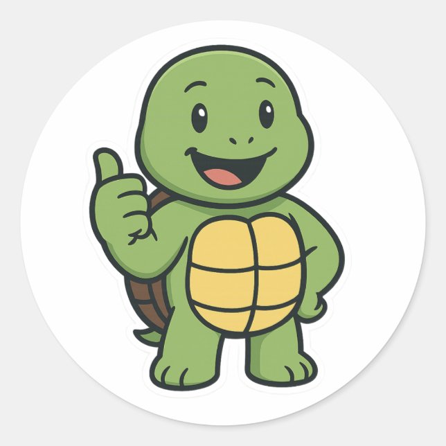 Turtle like classic round sticker (Front)