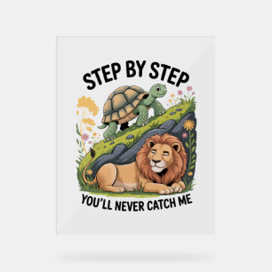 Turtle Lion Funny Acrylic Sign