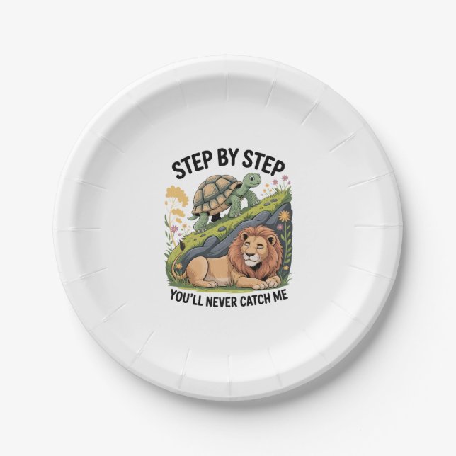 Turtle Lion Funny Paper Plate (Front)
